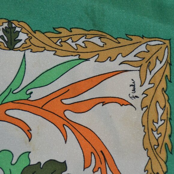 Vintage 1960s Emilio Pucci 100% Silk Blouse Green Orange Size 10 -XS SMALL/SMALL - Picture 10 of 15